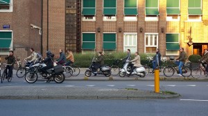 Amsterdam streets - cyclists scooters