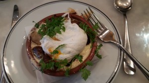 Le Mazenay - wild mushrooms and poached egg